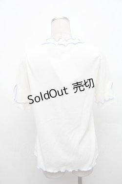 画像2: axes femme / バイカラーメロー袖レースプルオーバー  白 S-26-02-18-035-AX-TO-HR-ZS