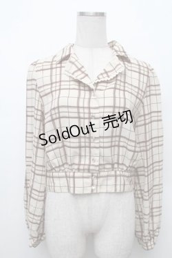 画像1: axes femme POETIQUE / チェック羽織りブラウス  ベージュ S-26-02-18-038-AX-BL-HR-ZS