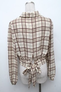 画像2: axes femme POETIQUE / チェック羽織りブラウス  ベージュ S-26-02-18-038-AX-BL-HR-ZS