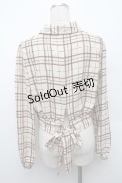 画像2: axes femme POETIQUE / チェック羽織りブラウス  ベージュ S-26-02-18-038-AX-BL-HR-ZS