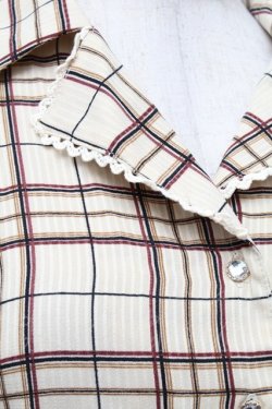 画像3: axes femme POETIQUE / チェック羽織りブラウス  ベージュ S-26-02-18-038-AX-BL-HR-ZS