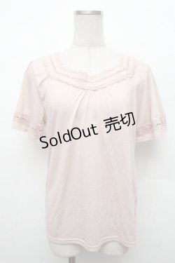 画像1: axes femme / ハシゴレース使いインナープルオーバー  ピンク S-26-02-18-039-AX-TO-HR-ZS