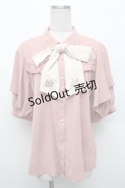 画像1: axes femme / ブーケリボン刺繍ブラウス  ピンク S-26-02-18-040-AX-BL-HR-ZS
