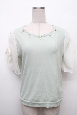 画像1: axes femme / ドロストフレア袖巻きバラプルオーバー  ミント S-26-02-18-043-AX-TO-HR-ZS