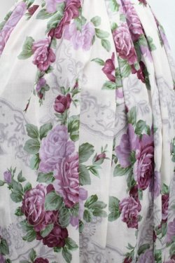 画像3: axes femme / ラフィネローズ柄タックスカート F オフ×紫 S-26-02-18-058-AX-SK-TE-ZS