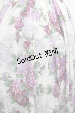 画像3: axes femme / ラフィネローズ柄タックスカート F オフ×紫 S-26-02-18-058-AX-SK-TE-ZS