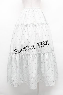 画像2: axes femme kawaii / ハートドット柄ティアードスカート  ミント S-26-02-18-059-AX-SK-AS-ZS