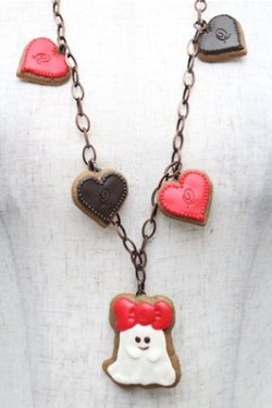 画像2: Q-pot. / Ghost Cookie Necklace (Ribbon)   S-26-02-19-038-QP-AC-HR-ZS