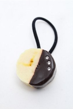 画像1: Q-pot. / バナナチョコヘアゴム  イエローｘブラウン S-26-02-19-008-QP-AC-AS-ZS