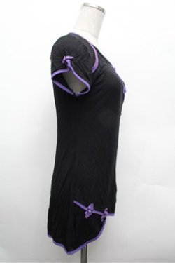 画像2: Ozz oneste / チャイナボタンカットソー  黒 S-26-02-20-033-OO-TO-AS-ZS