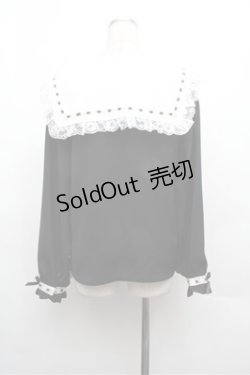 画像3: Secret Honey / フリル襟ブラウス  黒ｘ白 S-26-02-20-035-CA-TS-AS-ZS