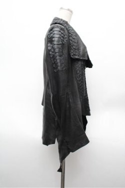 画像2: h.NAOTO / ドラゴンレザージャケット  黒 S-26-02-20-040-HN-JA-AS-ZS