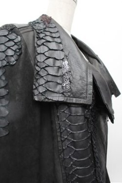 画像4: h.NAOTO / ドラゴンレザージャケット  黒 S-26-02-20-040-HN-JA-AS-ZS