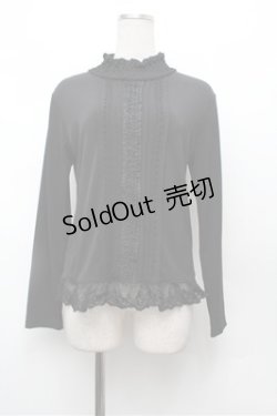 画像1: LOLITA / ピンタックレーストップス  黒 S-26-02-20-041-LO-BL-TE-ZS