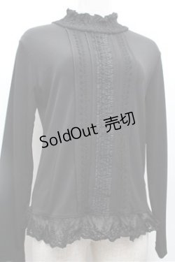 画像2: LOLITA / ピンタックレーストップス  黒 S-26-02-20-041-LO-BL-TE-ZS