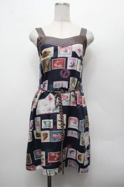 画像1: MILK / Vintage Stampドレス  紺 S-26-02-20-045-ML-OP-AS-ZS