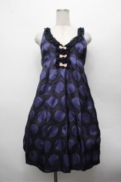 画像1: Emily Temple cute /  ドットジャンパースカート  ネイビー S-26-02-20-046-ET-OP-TE-ZS