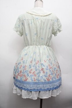 画像3: axes femme / イカリ柄スカーフ風チュニック  オフＸグリーン S-26-02-20-052-AX-OP-AS-ZS