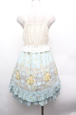 画像2: axes femme / キャミ重ね編み上げチュニック  グリーンxオフ S-26-02-20-053-AX-OP-AS-ZS