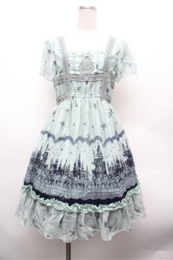 画像1: axes femme / 街柄シルエットメルヘンチュニ  グリーン S-26-02-20-054-AX-OP-AS-ZS