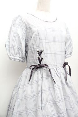 画像2: axes femme POETIQUE / スカラップビスチェ切り替えワンピース  サックス S-26-02-20-056-AX-OP-AS-ZS