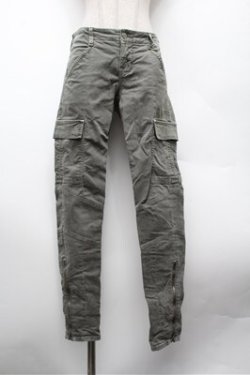 画像1: PUNK / カーゴデニムパンツ 24 カーキ S-26-02-20-064-PU-PA-TE-ZS