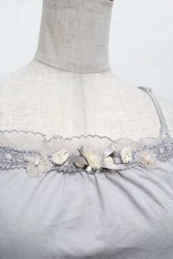 画像2: axes femme / フラワーモチーフキャミソール  ブルーグレー S-26-02-20-013-AX-TO-AS-ZS