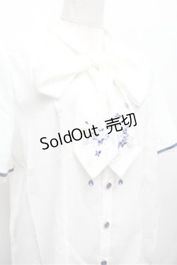 画像2: axes femme / 紫陽花刺繍リボンブラウス  白 S-26-02-20-015-AX-BL-HR-ZS