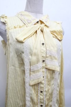 画像2: axes femme / シフォンノースリーブブラウス  イエロー S-26-02-20-019-AX-BL-HR-ZS