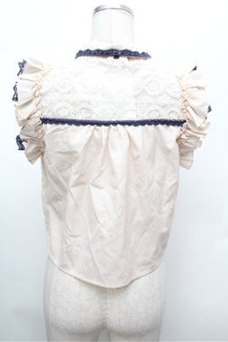 画像3: LIZ LISA / オーガンジーノースリーブブラウス  オフｘ紺 S-26-02-20-023-LO-BL-AS-ZS