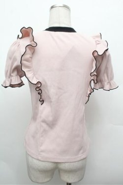 画像3: Ank Rouge / カーディガン風リブカットソー  ピンク S-26-02-20-027-CA-TO-HR-ZS