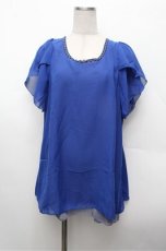 画像1: axes femme / シフォントップス  青 S-26-02-20-028-AX-TO-AS-ZS (1)