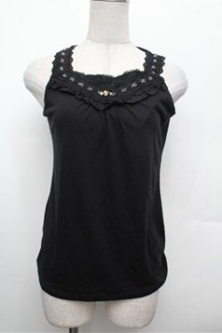 画像1: axes femme / BACKリボンタンクトップ  黒 S-26-02-20-029-AX-TO-AS-ZS