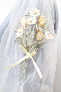 画像3: axes femme / ブーケ刺繍ショートカーデ  サックス S-26-02-22-034-AX-TO-AS-ZS