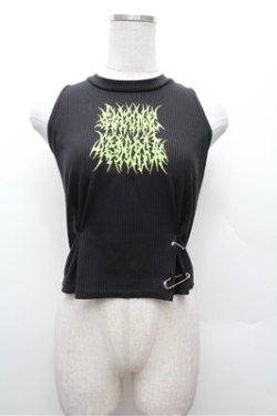 画像1: ACDC RAG / Vivid Gloomy Sleevelessトップス  黒 S-26-02-22-043-PU-TO-AS-ZS
