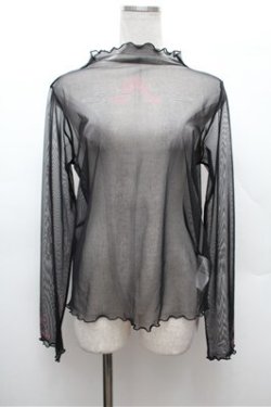 画像1: axes femme / 彼岸花PTシアートップス F 黒 S-26-02-22-045-AX-TO-TE-ZS