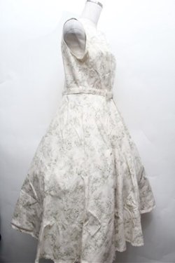 画像3: an another angelus / トワル柄ノースリーブワンピース  オフｘグリーン S-26-02-22-046-CA-OP-AS-ZS