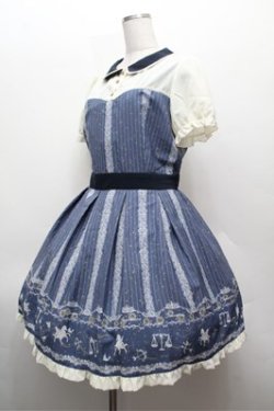 画像2: axes femme POETIQUE / ストライプ星座ワンピース M ネイビー S-26-02-22-049-AX-OP-TE-ZS