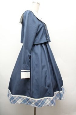 画像2: Amavel / School Check Setup風セーラーワンピース F ブルー S-26-02-22-050-CA-OP-TE-ZS
