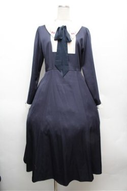 画像1: axes femme / ストロベリー刺繍ワンピース  ネイビー S-26-02-22-052-AX-OP-TE-ZS