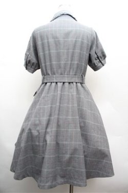 画像3: axes femme POETIQUE / グレンチェックワンピース M グレー S-26-02-22-053-AX-OP-TE-ZS