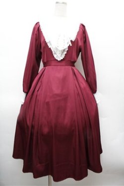 画像1: axes femme / ルリジューズレースアップワンピース  ワイン S-26-02-22-055-AX-BL-AS-ZS