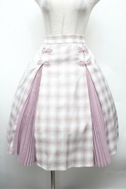 画像1: axes femme kawaii / チャイナ釦切り替えスカート  ピンク S-26-02-22-060-AX-SK-AS-ZS