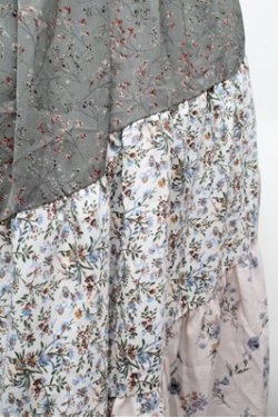 画像2: axes femme / フラワー柄エスカルゴスカート  グリーン S-26-02-22-061-AX-SK-AS-ZS