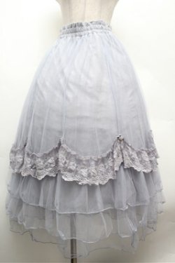 画像1: axes femme / ローズ付ドレープチュールスカート  サックス S-26-02-22-062-AX-SK-AS-ZS