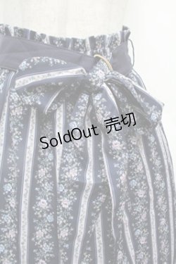 画像4: axes femme / ストライプフラワー柄スカート  紺 S-26-02-22-064-AX-SK-AS-ZS