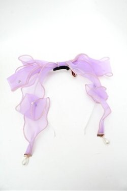 画像2: ATELIER　Ruby / チュールリボンカチューシャ  ラベンダー S-26-02-22-017-EL-AC-AS-ZS