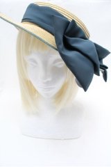 an another angelus / 配色ブリムバックリボンキャノチェ  グリーン S-26-02-22-023-CA-AC-AS-ZS