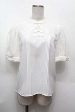 画像1: Amavel / チャイナブラウス  白 S-26-02-22-024-CA-BL-AS-ZS