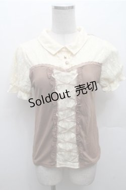 画像1: axes femme / ビスチェ風半袖PO  ブラウン S-26-02-23-034-AX-OP-AS-ZS